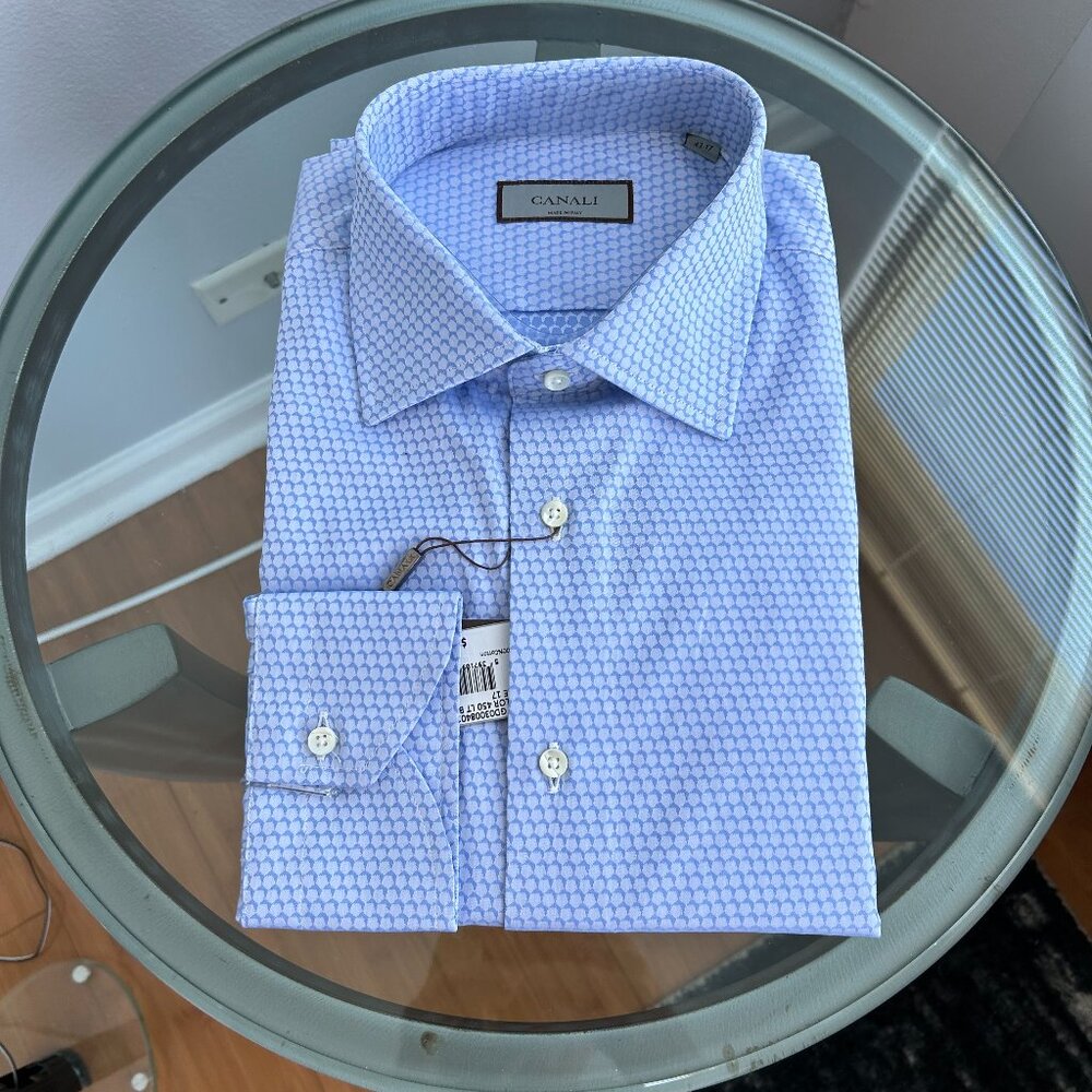 CANALI Geometric Print Dress Shirt